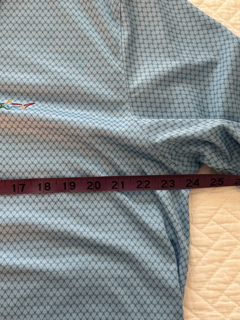 Greg Norman Collection Light Blue Micro-Pattern Polo - Picture 5 of 6